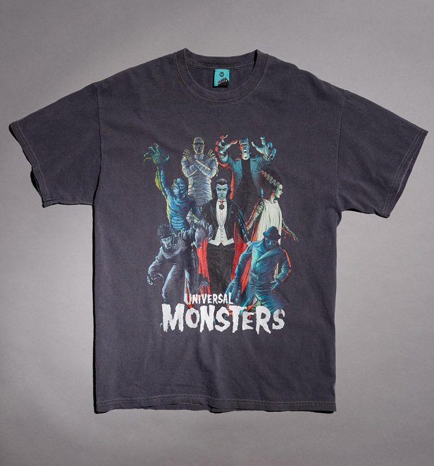 Universal Monsters Vintage Wash Charcoal T-Shirt
