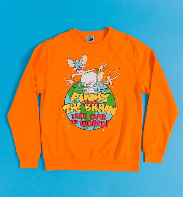 Pinky And The Brain Take Over The World Orange Sweater