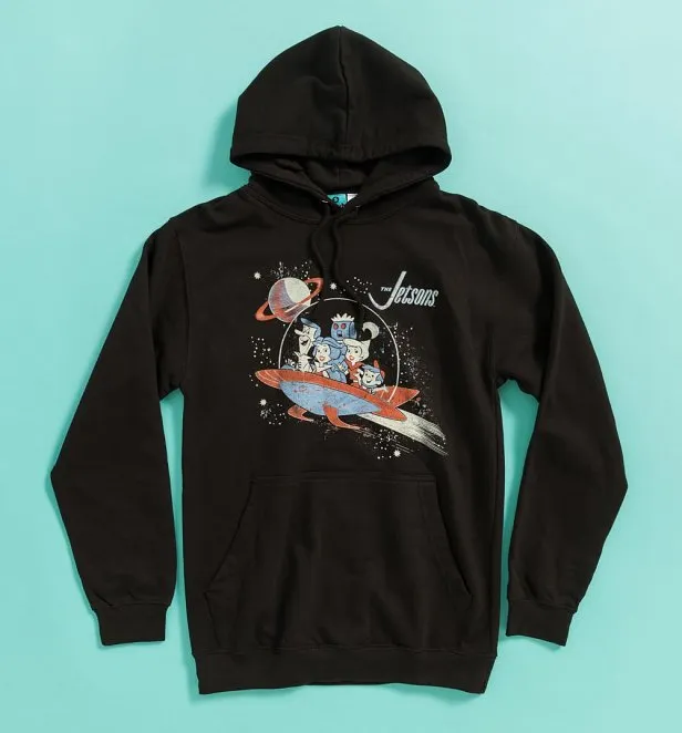 Warner 100 The Jetsons Space Scene Black Hoodie