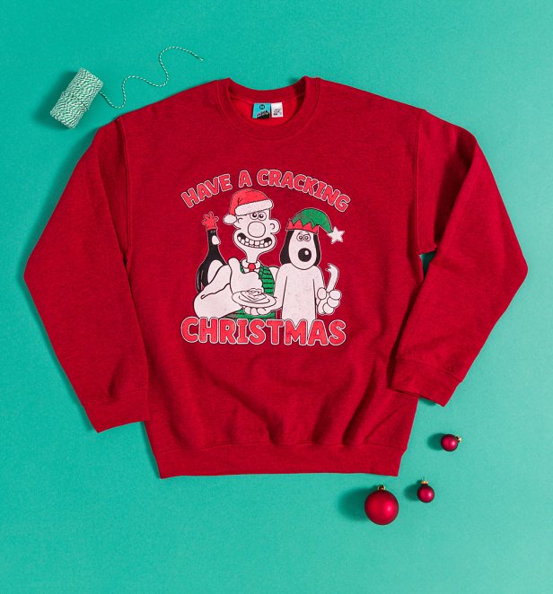 Wallace And Gromit Have A Cracking Christmas Cherry Red Sweater