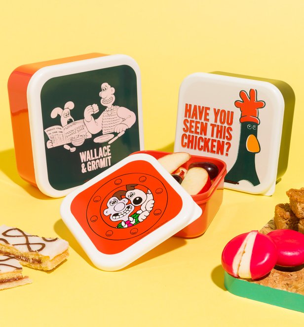 Wallace And Gromit Set Of Three Snack Boxes