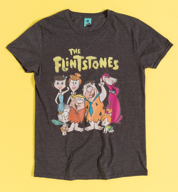 Warner 100 The Flintstones Family Grey T-Shirt Warner 100 The Flintstones Family Grey T-Shirt