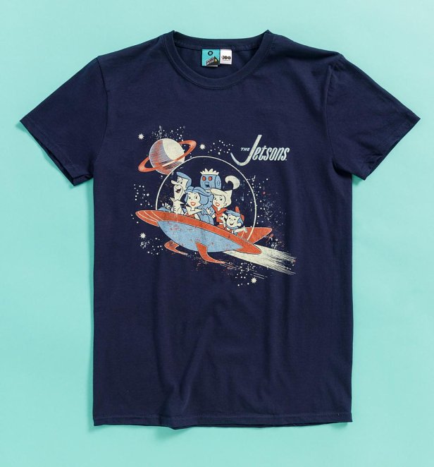 The Jetsons Space Scene Navy T-Shirt