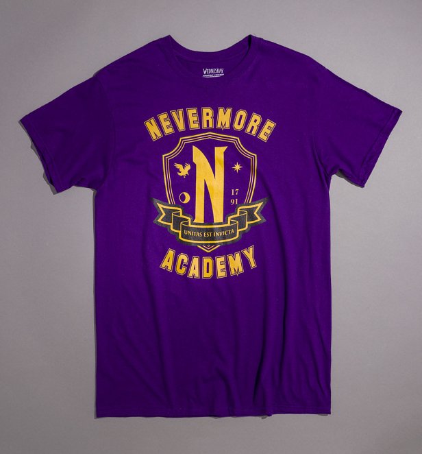 Wednesday Nevermore Academy Purple T-Shirt