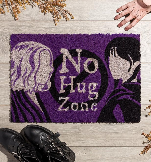 Wednesday No Hug Zone Door Mat