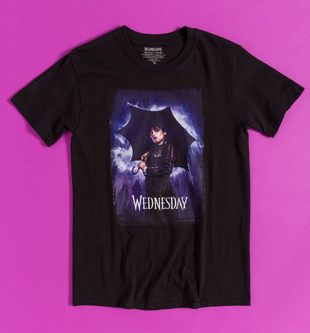 Wednesday Umbrella Black T-Shirt Wednesday Umbrella Black T-Shirt