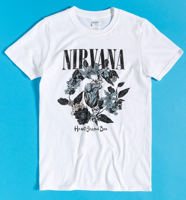 White Nirvana Heart-Shaped Box T-Shirt