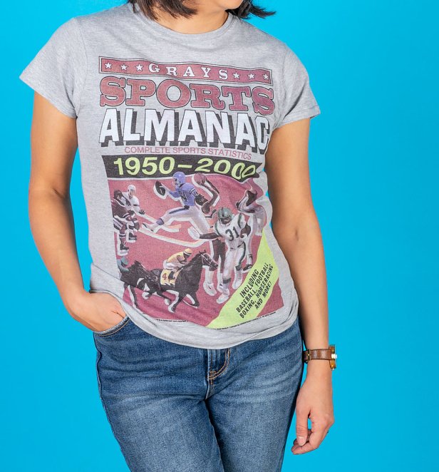 Women's Back to the Future Sports Almanac Grey Marl Fitted T-Shirt Women's Back to the Future Sports Almanac Grey Marl Fitted T-Shirt