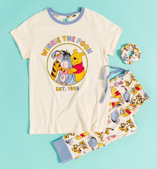 Women's Disney Winnie The Pooh Pyjama and Scrunchie Set