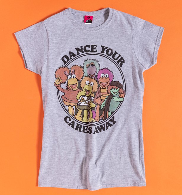 Women's Fraggle Rock Dance Your Cares Away Fitted T-Shirt Women's Fraggle Rock Dance Your Cares Away Fitted T-Shirt