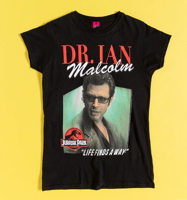 Women's Jurassic Park Dr Ian Malcolm Black T-Shirt