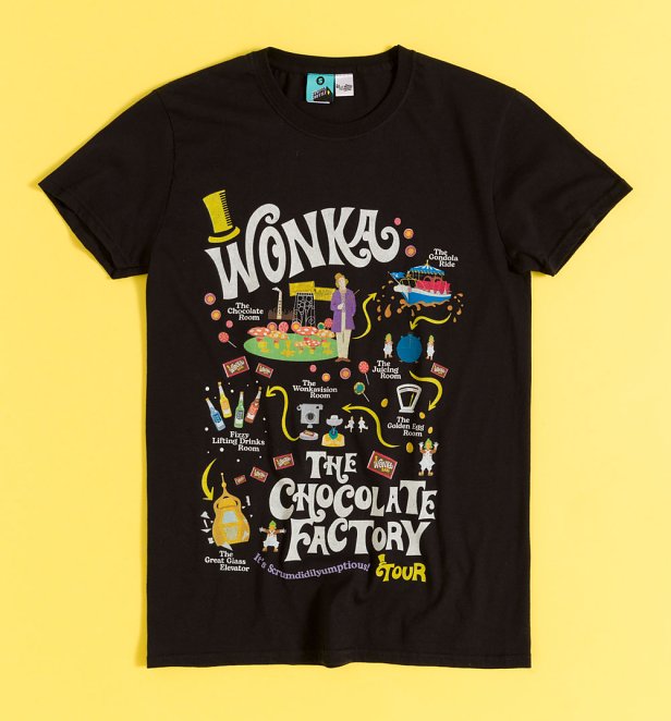 Wonka Chocolate Factory Tour Black T-Shirt