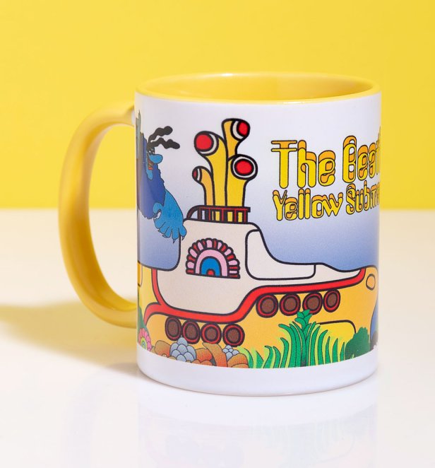 Yellow Submarine Scene Mug With Yellow Handle